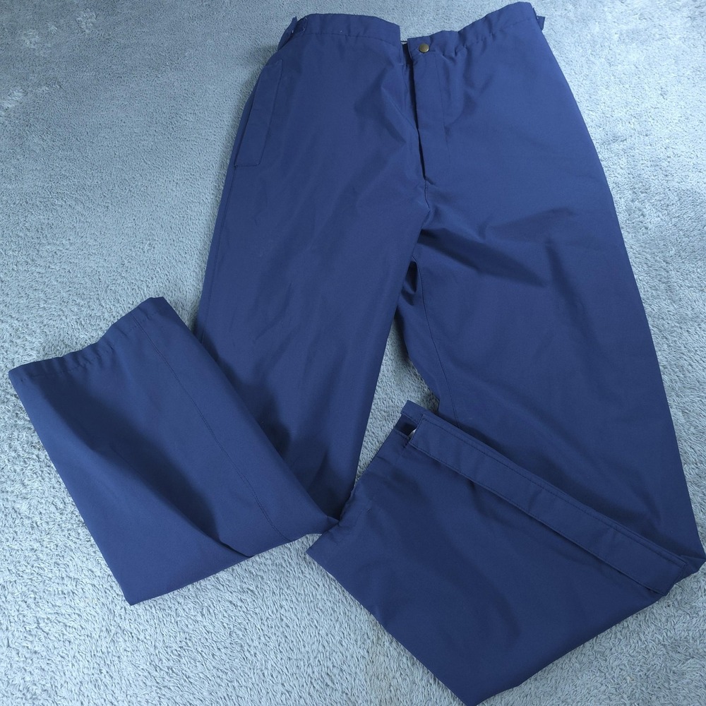 Vintage Tourney Rain Pants Mens Large Blue Elastic Waist Golf Hiking Waterproof